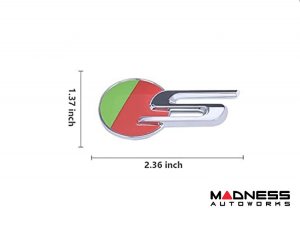 Jaguar Custom Emblem - S Sport - Chrome Finish - Green/Red